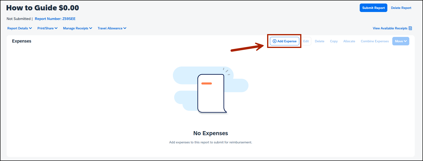 screenshot of adding an expense